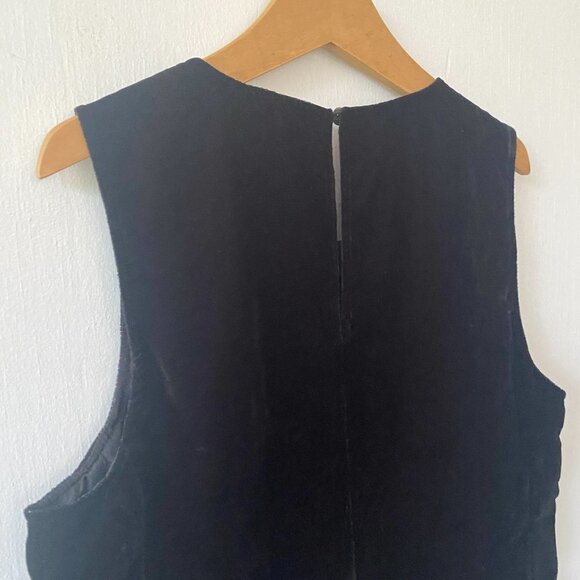 J.Crew Sleeveless Blouse Womens Size 4 Black Velvet Peplum Hem NWT Keyhole Neck - Picture 8 of 10